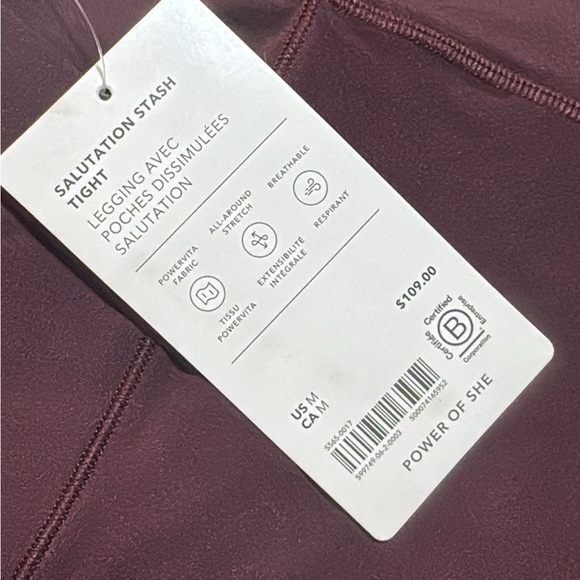 Athleta SALUTATION STASH HIGH RISE LEGGING // Spiced Cabernet #599749 - Picture 14 of 16